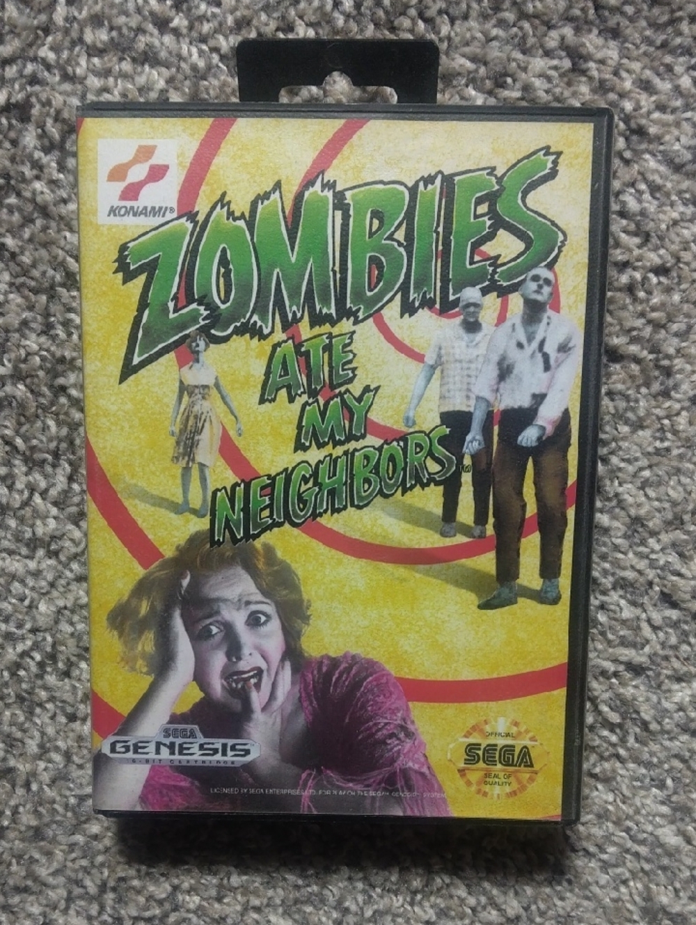 Konami Zombies Ate My Neighbors - Yellow Retro Game Case